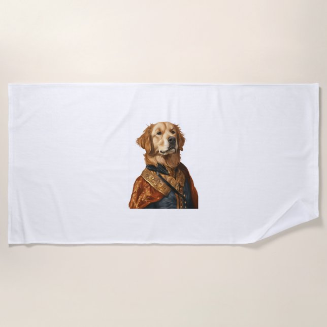 Renaissance Rover – Classical Art Dog Beach Towel (Front)