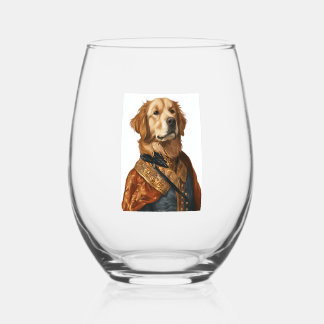 Renaissance Rover � Classical Art Dog Stemless Wine Glass