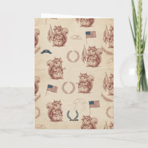 Renaissance Sanguine Patriotic Squirrel Card