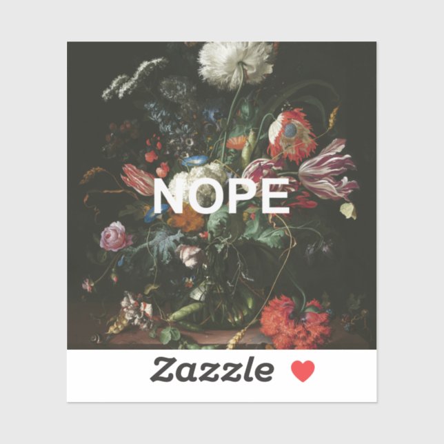 Renaissance Still Life Painting + Fun Nope Text (Sheet)