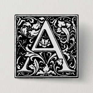 Renaissance Style Alphabet Letter A - Pin