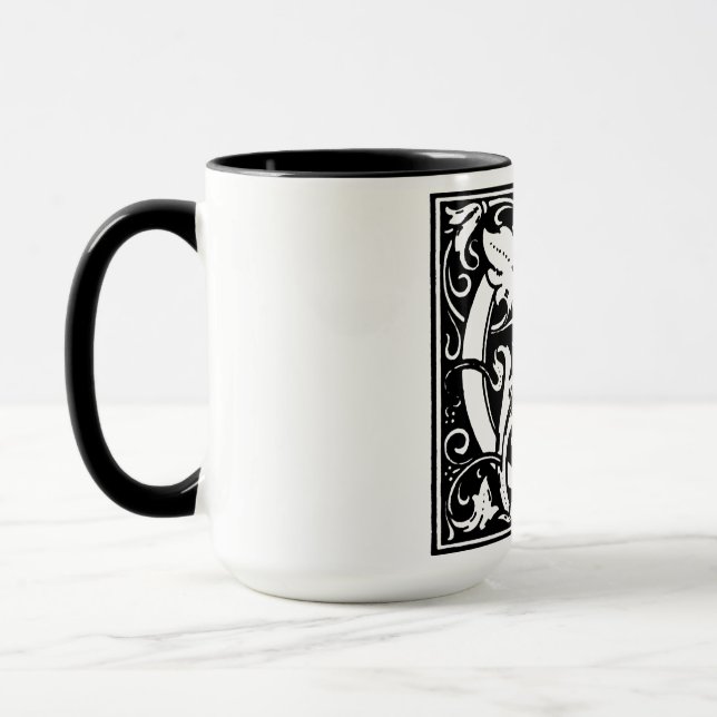 Renaissance Style Alphabet Letter G On Mug (Left)