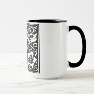Renaissance Style Alphabet Letter J On Mug