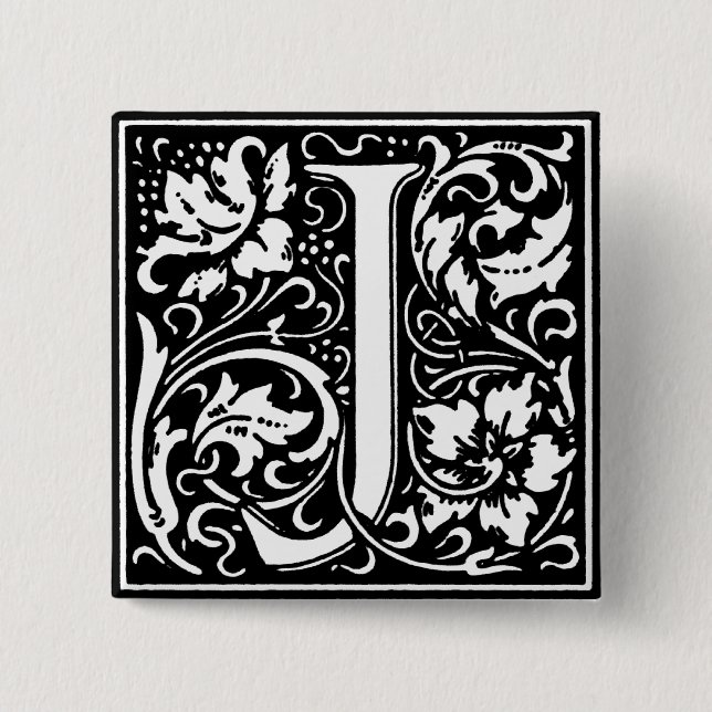 Renaissance Style Alphabet Letter J - Pin (Front)