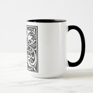 Renaissance Style Alphabet Letter K On Mug