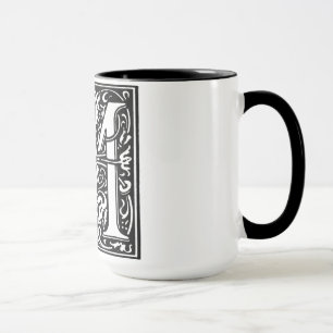 Renaissance Style Alphabet Letter M On Mug