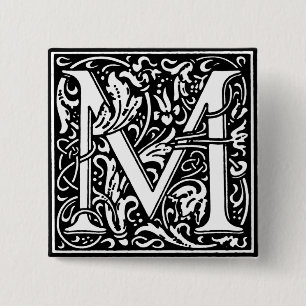 Renaissance Style Alphabet Letter M - Pin