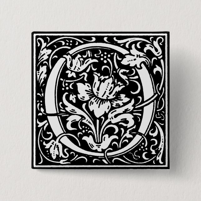 Renaissance Style Alphabet Letter O - Pin (Front)