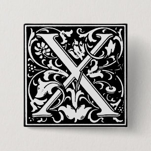 Renaissance Style Alphabet Letter X - Pin