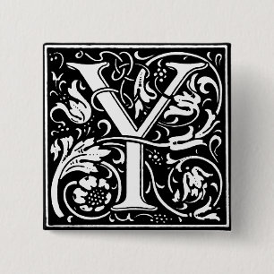 Renaissance Style Alphabet Letter Y - Pin