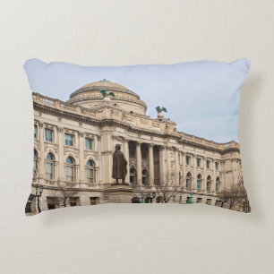 renaissance style public library in milwaukee decorative cushion