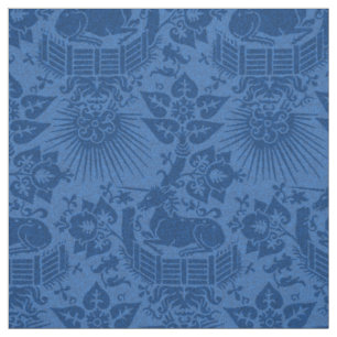 Renaissance Unicorn Garden, Sapphire Blue Fabric