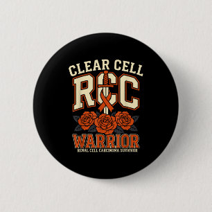 Renal cell carcinoma survivor ribbon kidney cancer 6 cm round badge