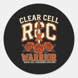Renal cell carcinoma survivor ribbon kidney cancer classic round sticker