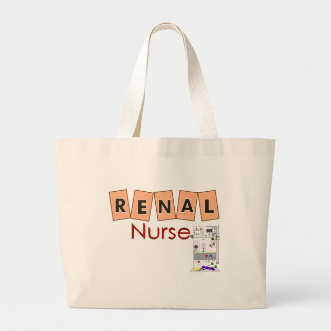 Renal Nurse Fresenius Machine Design Large Tote Bag (Front)