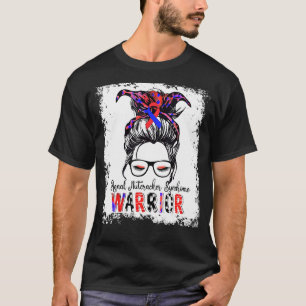Renal Nutcracker Syndrome Warrior Blue Red Ribbon T-Shirt