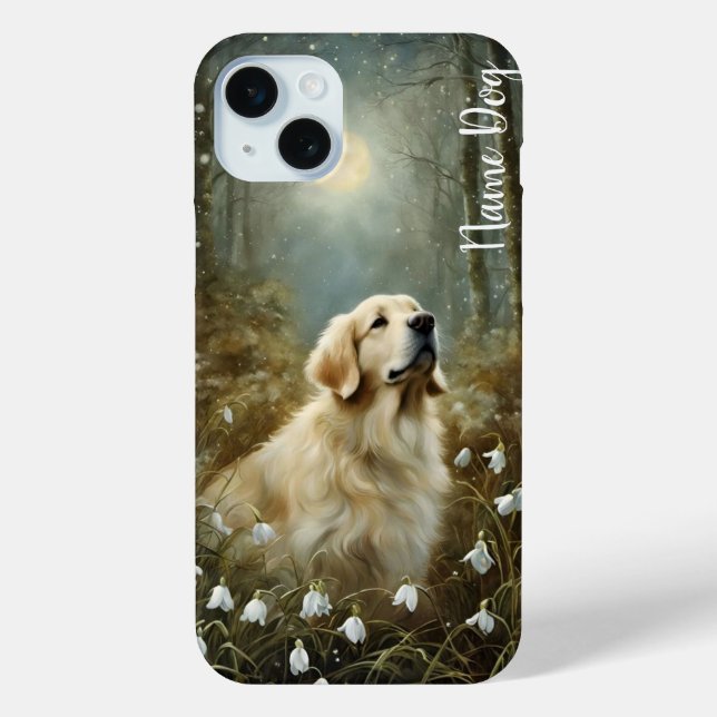 Rename your golden retriever dog on the phone case (Back)