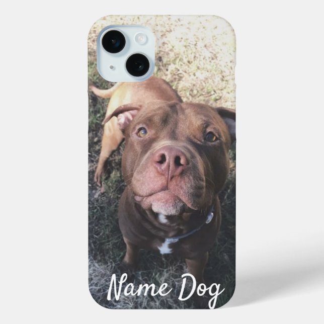 Rename your Pitbull dog on the phone cases (Back)
