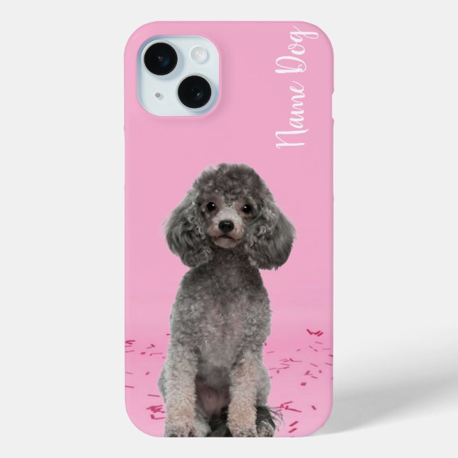 Rename your Poodle dog on the phone cases (Back)