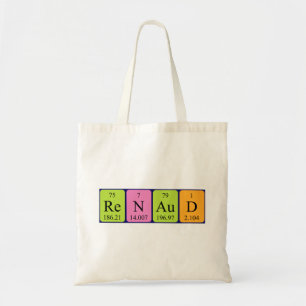 Renaud periodic table name tote bag