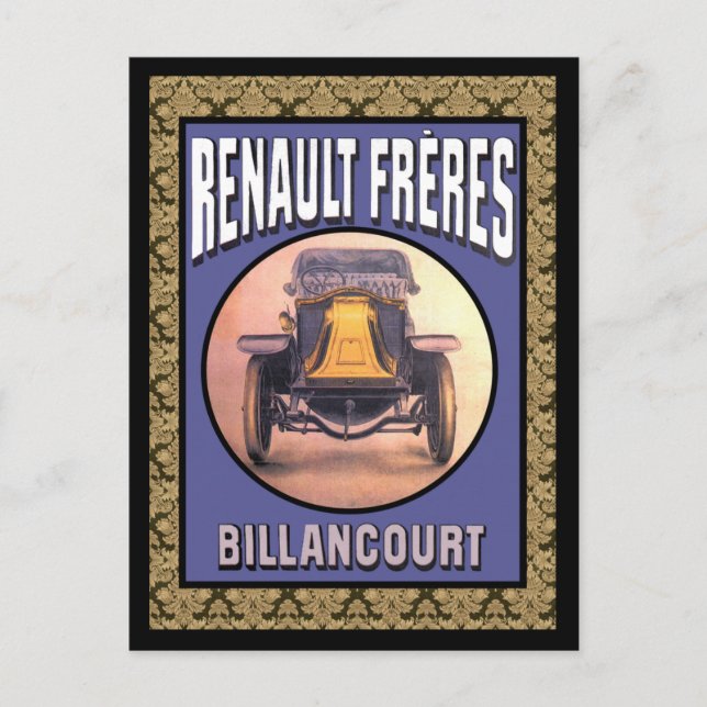 Renault Brothers Vintage Car Postcard (Front)