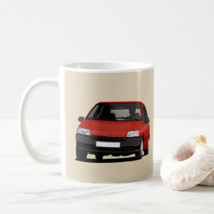 Renault Clio I, red illustration x 2 Coffee Mug