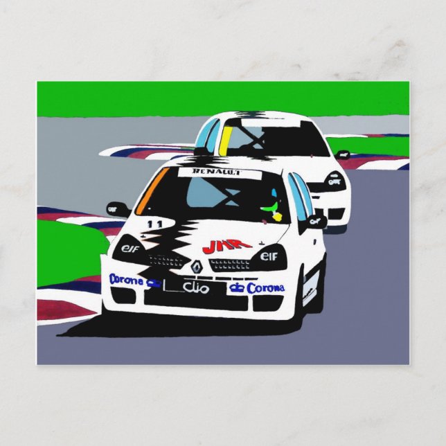 Renault Clio Racing Cars Postcard (Front)