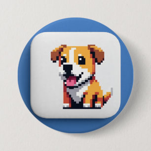 Renbow banana pup pop Dog on buttons patches