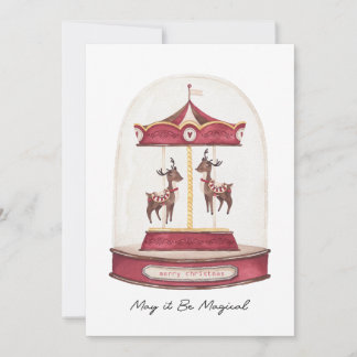 Rendeers Carousel Greetings Card