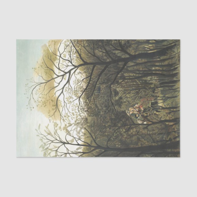 Rendezvous in the Forest, Henri Rousseau Tissue Paper (Front)