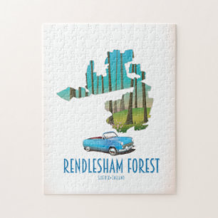 Rendlesham Forest Suffolk Vintage map Jigsaw Puzzle