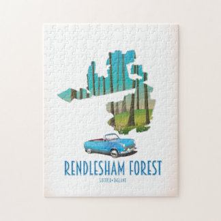 Rendlesham Forest Suffolk Vintage map Jigsaw Puzzle