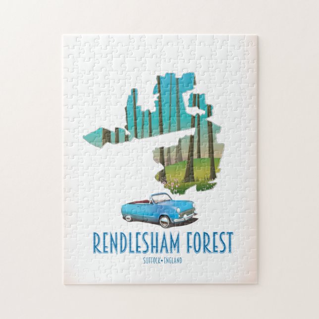 Rendlesham Forest Suffolk Vintage map Jigsaw Puzzle (Vertical)