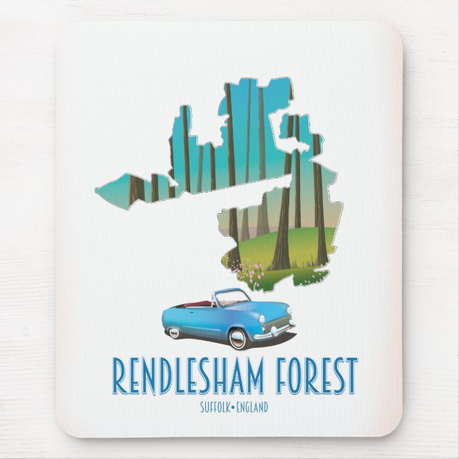 Rendlesham Forest Suffolk Vintage map Mouse Mat (Front)