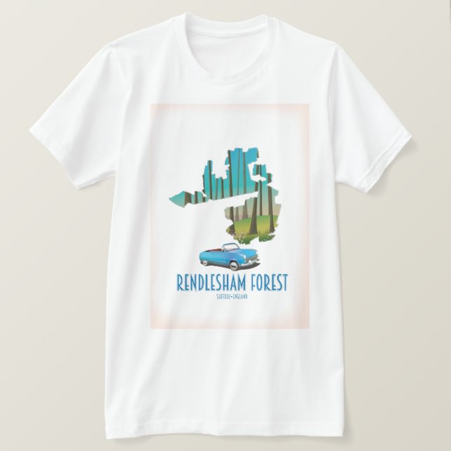 Rendlesham Forest Suffolk Vintage map T-Shirt (Design Front)