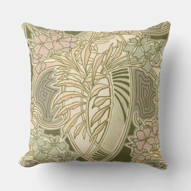 Rene Beauclair’s Art Nouveau Flower Design Cushion (Front)