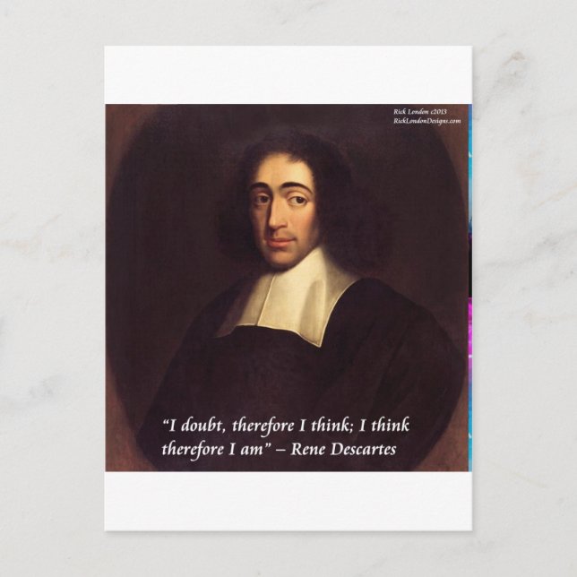 Rene Descarte I Think Therefore I Am Quote Postcard (Front)