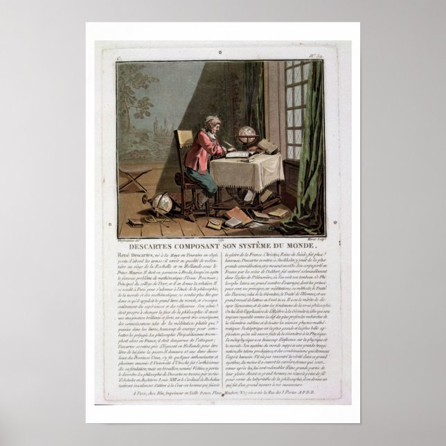 Rene Descartes (1596-1650) writing his world syste Poster (Front)