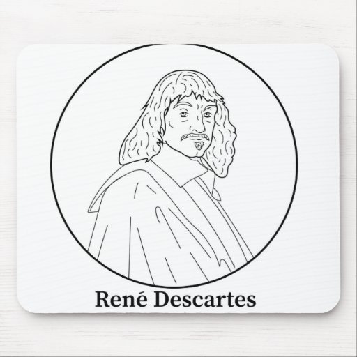 Image of Rene Descartes Line Portrait Mouse Mat