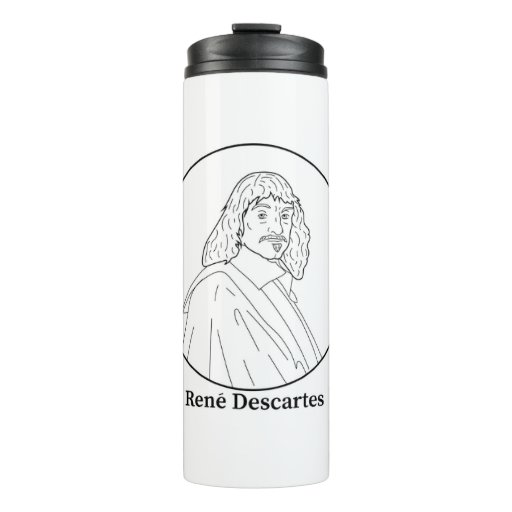 Image of Rene Descartes Line Portrait Thermal Tumbler