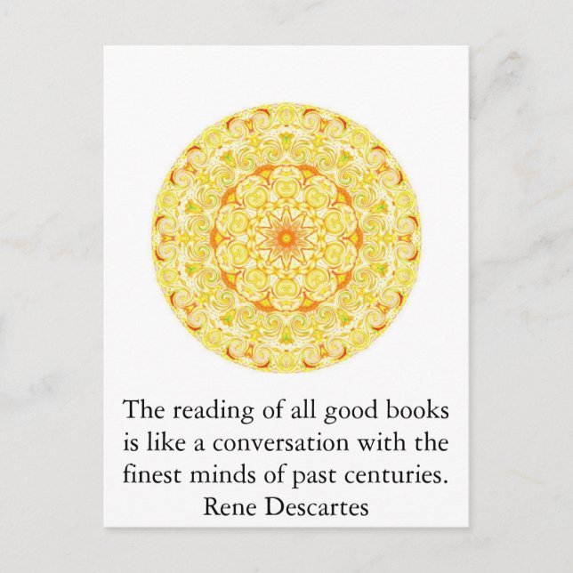 Rene Descartes Literature Quote Postcard (Front)