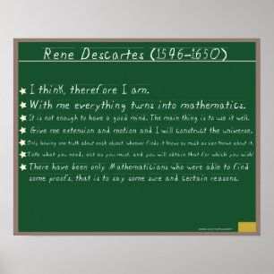 Rene Descartes Mathematics Posters Quotes
