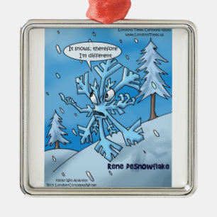Rene Descartes Snowflake funny Christmas Ornaments