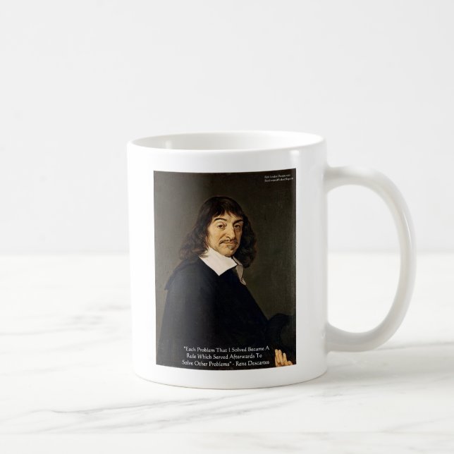 Rene Descartes Solving Problems Wisdom Quote Gifts Coffee Mug (Right)