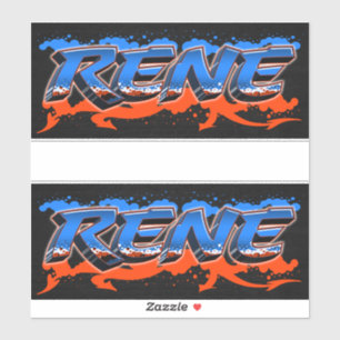 Rene First Name Graffiti Sticker