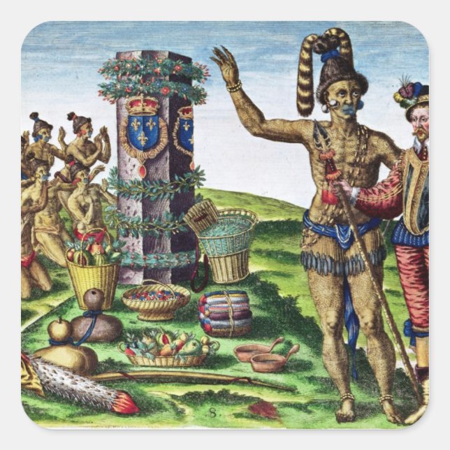 Rene Goulaine de Laudonniere  and Chief Athore Square Sticker (Front)