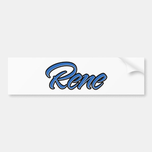Rene Name blue Aufkleber Sticker Autoaufkleber (Front)