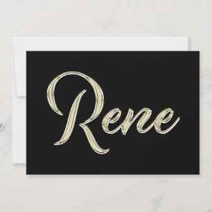 Rene Name white gold Handwriting Card