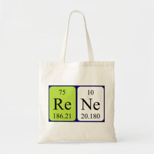 Rene periodic table name tote bag