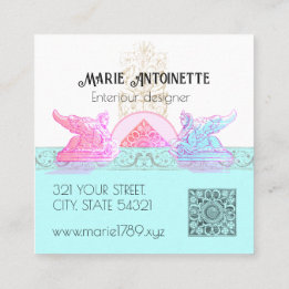 Reneaissance sphinx extravagant bright  square business card